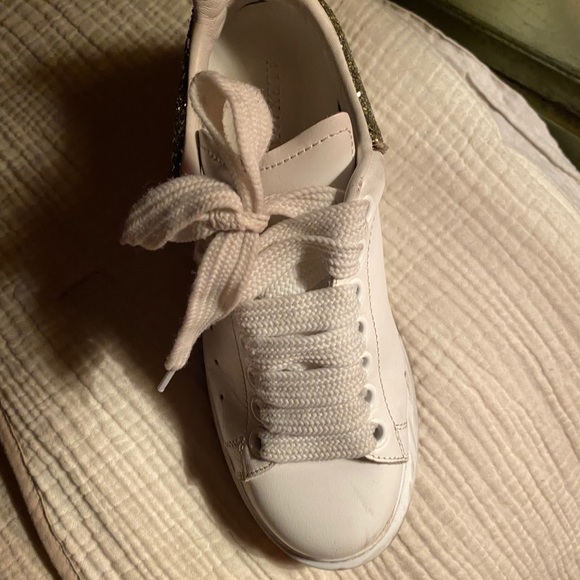 ALEXANDER MCQUEENsneakers leather glitter heel